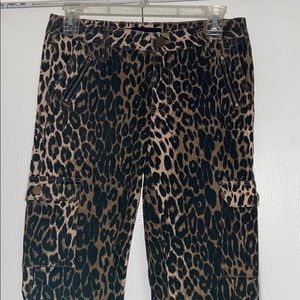 Leopard Print Cargo Jeans